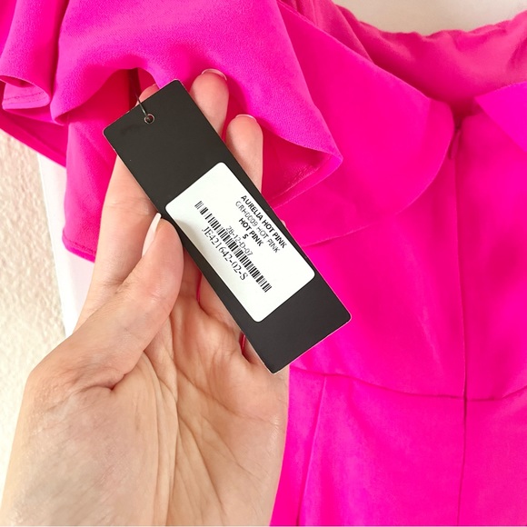 Lulu’s Aurelia Hot Pink Off the Shoulder Mini Dress Small Barbie Barbiecore - Picture 11 of 11